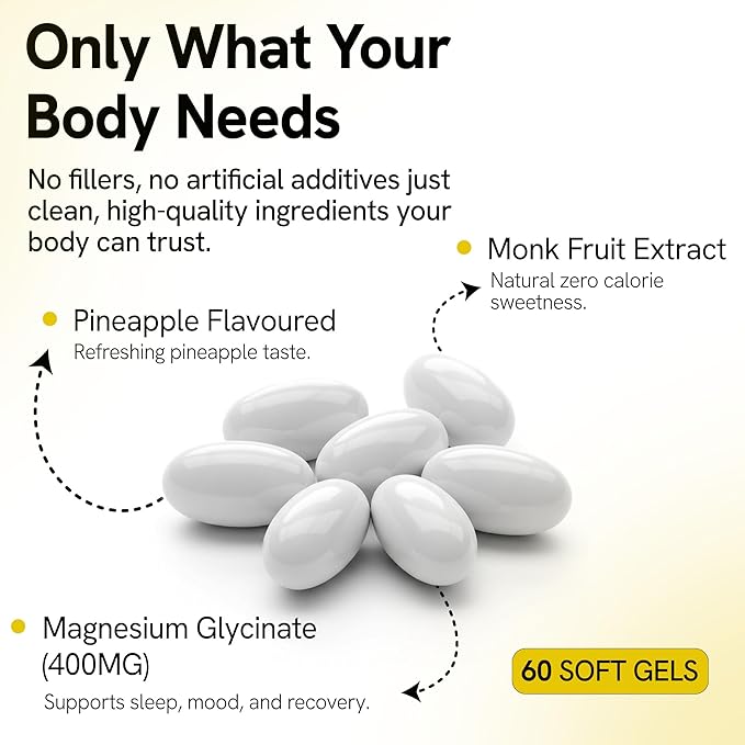 Magnesium Glycinate Gummies 400mg - Sleep Gummies for Kids & Adults - Magnesium Glycinate Chewable High Absorption for Muscle Recovery, Better Sleep & Relaxation (Magnesium Glycinate Softgels)