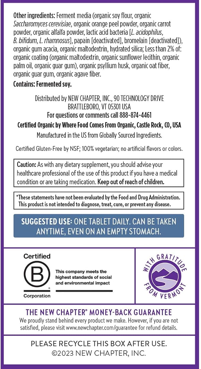 New Chapter Men’s Multivitamin 55+, Extra B6 & B12, D3, Astaxanthin, Vitamin C & Zinc, Immune, Heart, Cellular Energy, and Brain Health, Gentle on The Stomach, One Daily, Non-GMO, 96 Tablets