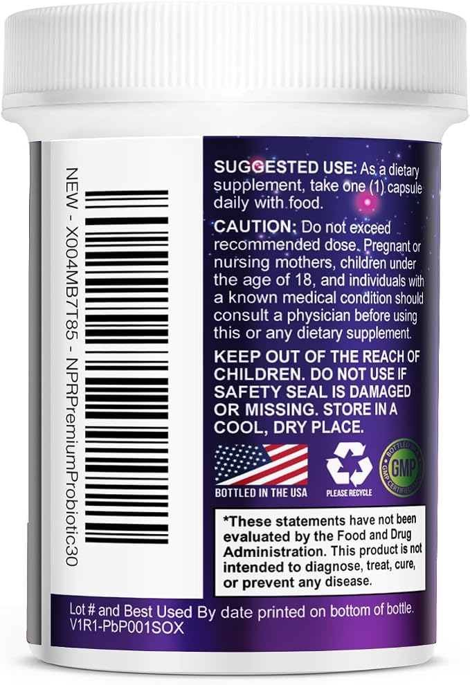 Probiotics for Digestive Health - Probiotic Blend 100 Billion CFU Per Capsule - 16 Premium Strains & Prebiotics for Women & Men, Occasional Constipation, Gas, Gut, Immune Health Support - 30 Capsules