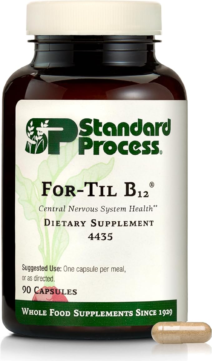 Standard Process - for-Til B12 - Vitamin B12 Supplement for Brain & Nervous System Support - Immune Health & Cellular Function - Non-Dairy & Non-Soy Supplement - 90 Capsules