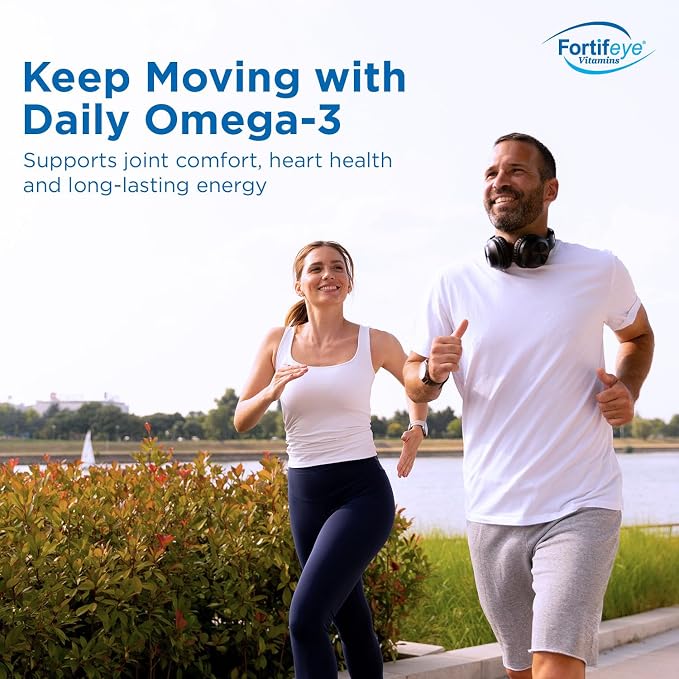 Fortifeye Omega 3 Fish Oil 120Count 1600 mg Made in Norway - High Potency rTG Form Supplement with EPA & DHA, Triple Strength Fish Oil Softgels for Men Women, No Fishy Aftertaste, Natural Lemon Flavor