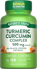 Nature's Truth Turmeric Curcumin | 120 Capsules | with Black Pepper Extract | Non-GMO and Gluten Free Supplement