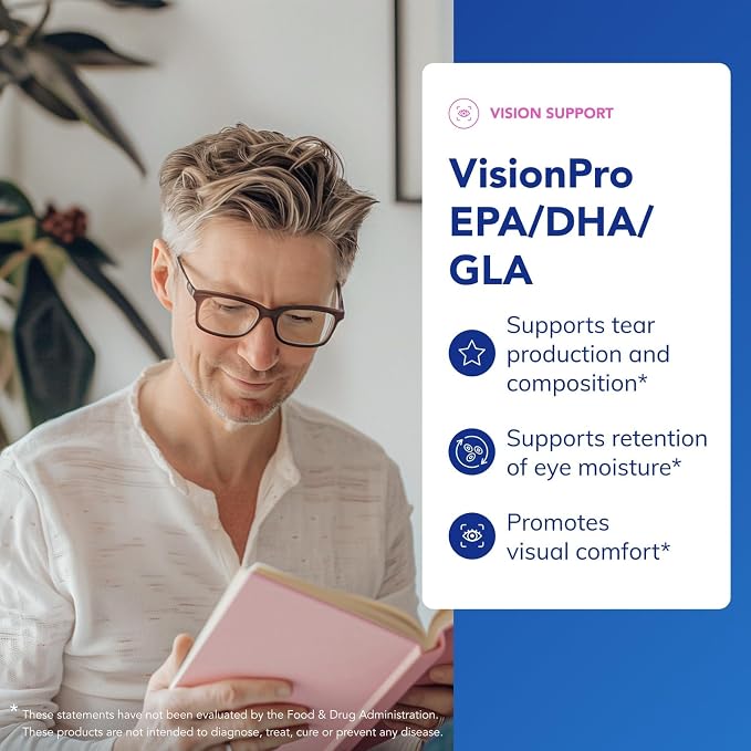 Pure Encapsulations VisionPro EPA/DHA/GLA | Supports Natural Tear Production and Retention of Eye Moisture* | 90 Softgel Capsules