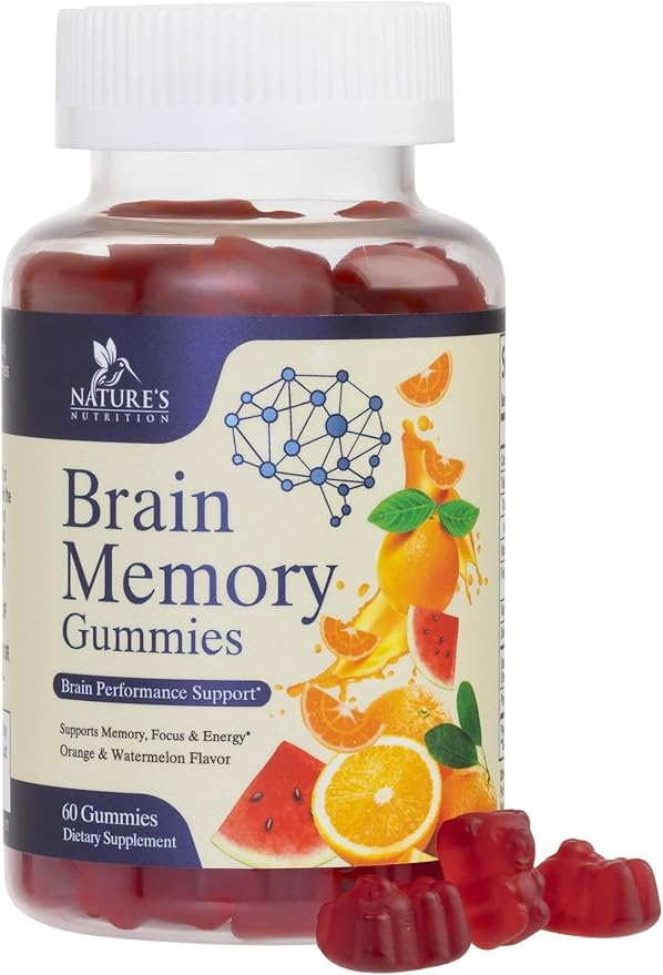 Brain Supplements Gummies - 3X Strength Brain Gummy Vitamin Plus Nootropics For Memory, Focus, Concentration - Phosphatidylserine, B6, B12 & Nootropic, Clarity Support Supplement - 60 Gummies