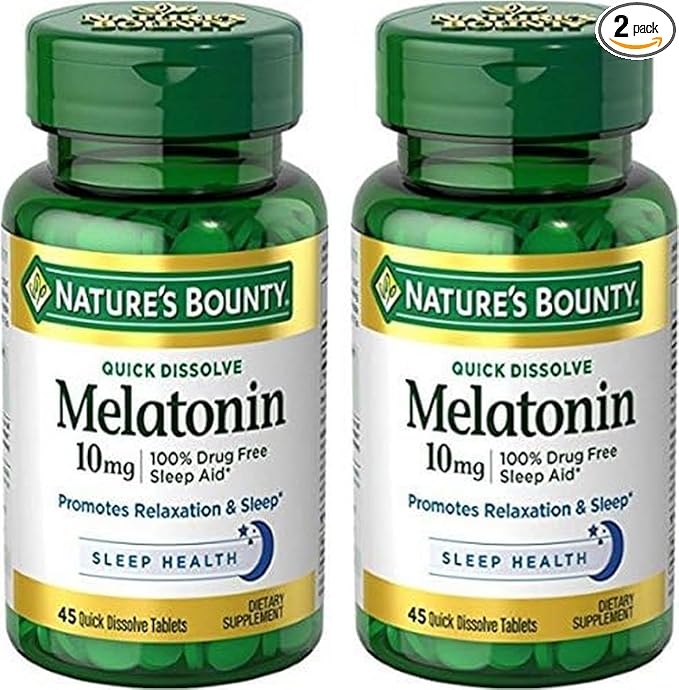 Nature's Bounty Melatonin Quick Dissolve Tablet, 45 Count (Pack of 2)