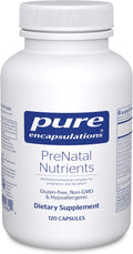 Pure Encapsulations PreNatal Nutrients - for Pregnancy & Lactation - Aids Energy & DNA Development* - with Folate, Choline & Iron - Gluten Free & Non-GMO - 120 Capsules