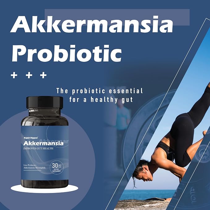 Akkermansia Probiotic with Prebiotic Fiber - Increases GLP-1 Production, Delayed Release, Third-Party Tested, 100M AFU Live Strain for Gut Health for Men & Women (2pcs)