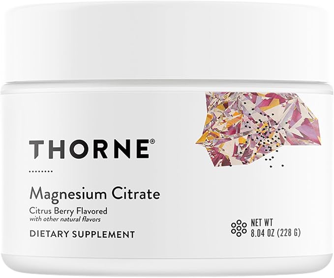 THORNE - Magnesium Citrate - Supports Healthy Muscle & Urinary Tract Function, Heart Health, Bone Health & Occasional Constipation Relief* - Citrus Berry Powder - Third-Party Certified - 60 Servings