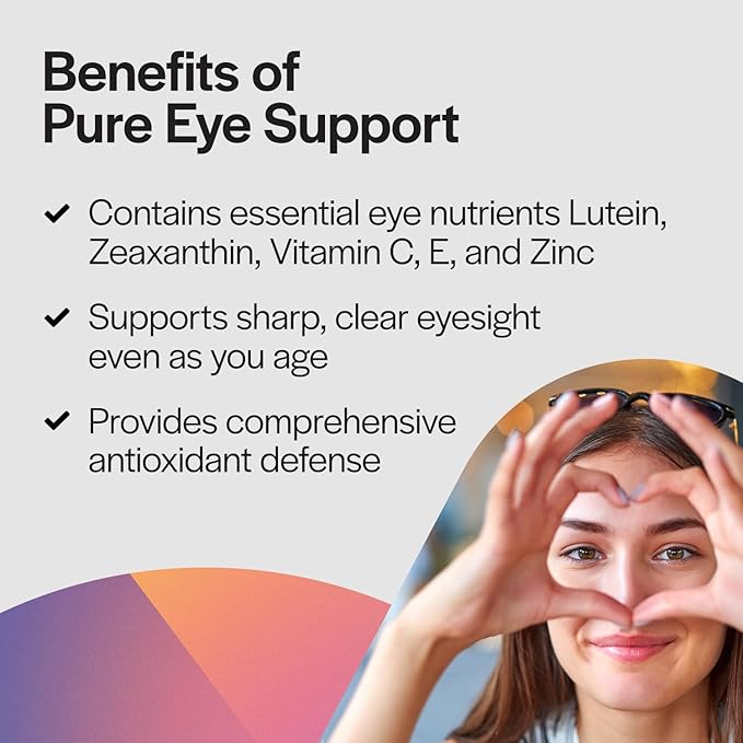 PureFormulas Pure Eye Support | Lutein and Zeaxanthin Supplement - 90 Vegetarian Capsules, 2-Pack