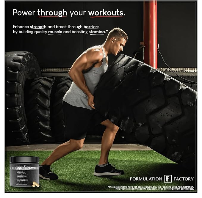 Formulation Factory Self Obsessed Masculine Vitality & Testosterone Support - 10-in-1 Complex with Shilajit, Tongkat Ali, & Fadogia Agrestis - 180 Capsules, 3 Month Supply