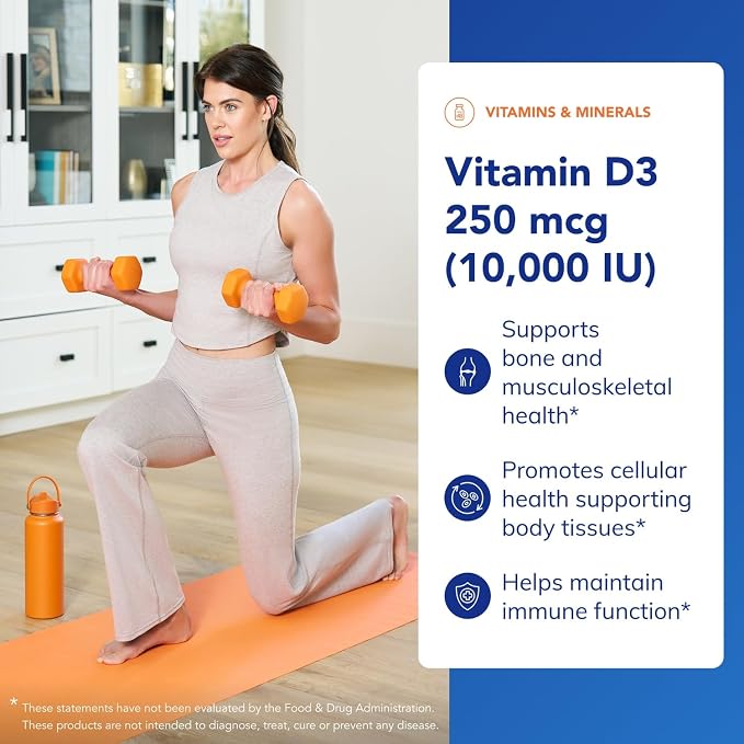 Pure Encapsulations Vitamin D3 250 mcg (10,000 IU) - Supplement to Support Bone, Joint, Breast, Heart, Colon & Immune Health - with Premium Vitamin D - 60 Capsules