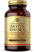 Solgar Biotin 5000 mcg, 100 Veg Caps - Promote Healthy Skin, Nails & Hair - Supports Energy Production, Protein, Carbohydrate & Fat Metabolism - Vitamin B - Non GMO, Vegan, Gluten Free - 100 Servings