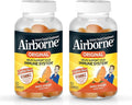 Airborne 750mg Vitamin C Immune Support Supplement Gummies for Adults, Zesty Orange Flavor, Gluten Free Crafted Blend with Powerful Antioxidants Vitamins A C & E, 63 Gummies (2 Pack)