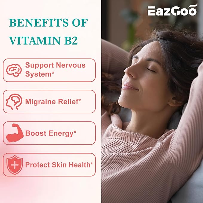 2 Pack Vitamin B2 Gummies - Riboflavin 400mg Supplement with Magnesium for Adults, B2 Gummies for Migraine Relief* & Nervous System Support* - Vegan, Sugar-Free, Raspberry-Lemon Flavor, 120 Count