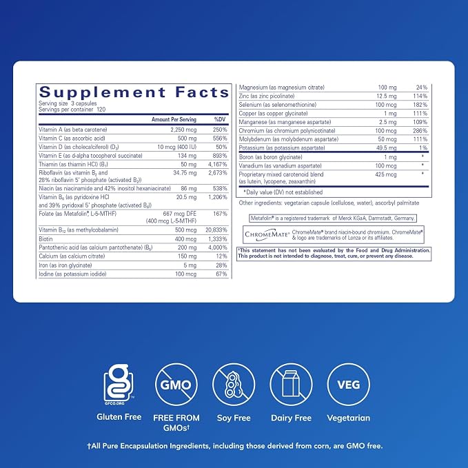 Pure Encapsulations Nutrient 950 | Multivitamin Mineral Supplement to Support Physiological Functions and a Healthy Lifestyle* | 360 Capsules