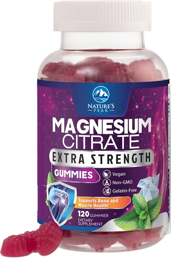 Magnesium Citrate Gummy - High Absorption Magnesium Gummies for Adults & Kids - Enhanced Bioavailability Form Mag Citrate Supplement - Improved Vegan Formula - Delicious Raspberry Flavor - 120 Gummies