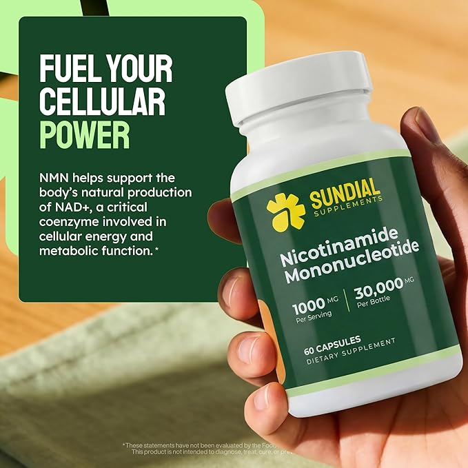 Nicotinamide Mononucleotide NMN 1000 mg - High Strength Formula - Adult Daily Supplement (60 Capsules, 30 Servings)