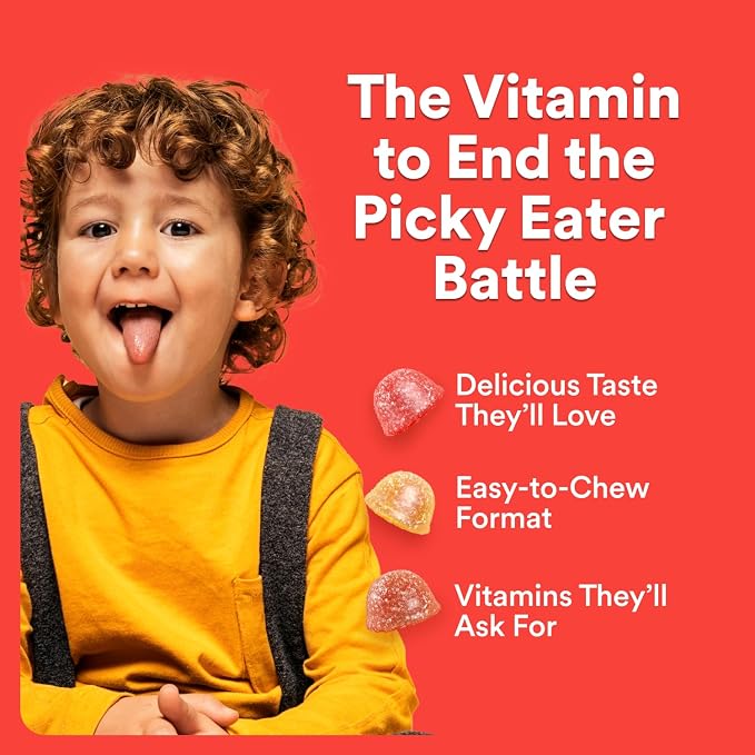 SmartyPants Kids Multivitamin Gummies, Omega 3 (DHA/EPA), Vitamins D3, C, B12, B6, Vitamin A, K & Zinc, Gluten Free, Three Fruit Flavors, 80 Count (40 Day Supply)