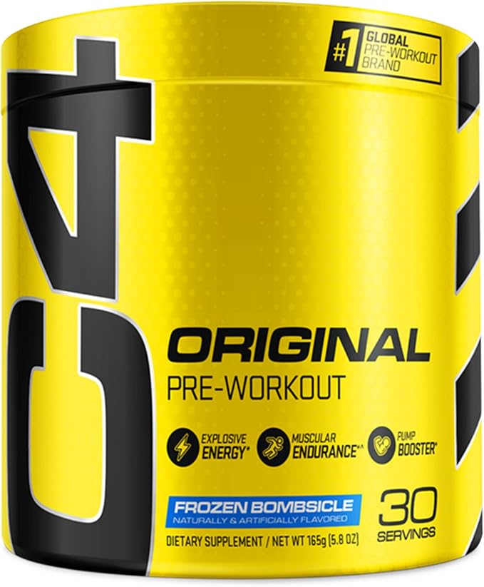 C4 Original Pre-Workout Powder For Endurance, Focus & Performance with 150mg Caffeine, Beta-Alanine, Creatine, Sugar Free Pre-Workout for Men & Women, 30 Servings, Frozen Bombsicle