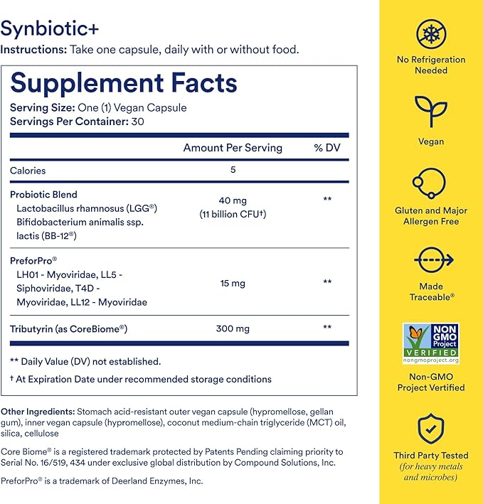 Ritual Synbiotic - Complete 3-in-1 Probiotic, Prebiotic, Postbiotic** - for Women and Men - to Support Gut, Digestive Health, Regularity, Bloating** - Vegan - One Daily Capsule - Mint - 30 Servings