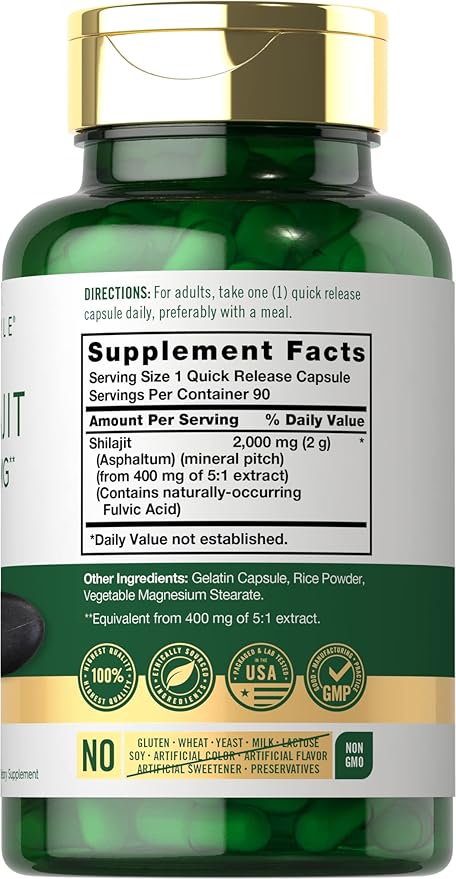 Carlyle Shilajit Capsules | 90 Count | Non-GMO and Gluten Free Supplement