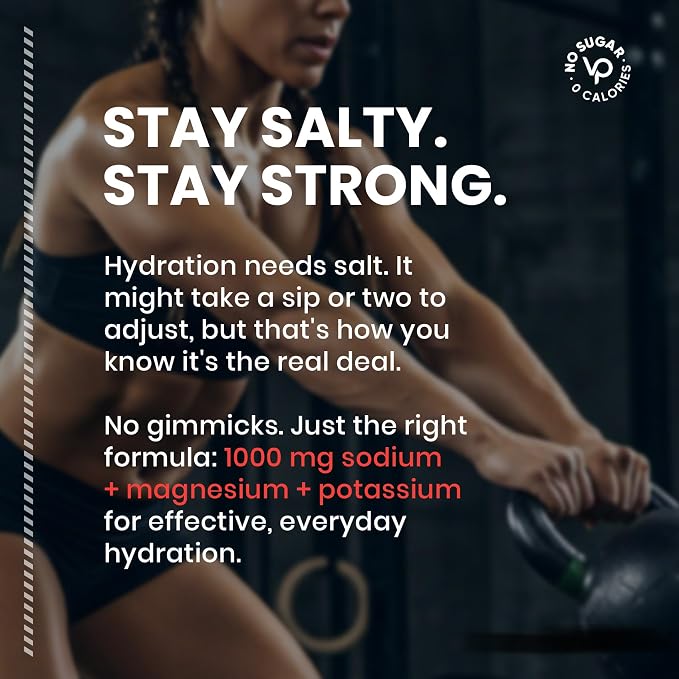 Venture Pal High Sodium Sugar-Free Electrolyte Powder Packets - Hydration Packets with Sodium, Potassium & Magnesium | Zero Calories | Keto, Vegan, and Paleo Friendly | 30 Sticks
