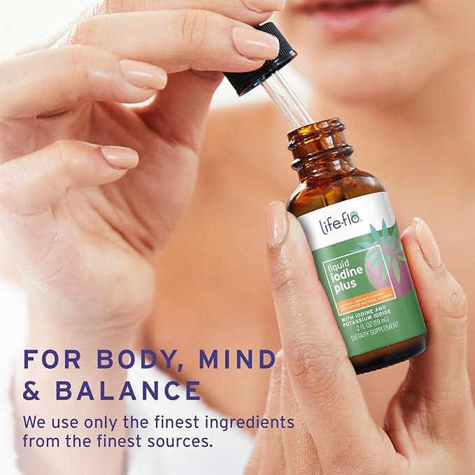 Life-flo Liquid Iodine Plus 150 mcg, Supplement for Thyroid Support,* Healthy Energy & Metabolism Formula* with Iodine & Potassium Iodide (Natural Orange Flavor)