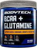 BodyTech BCAA + Glutamine Powder with Vitamin C, L Glutamine & More, Essential Pre Workout or Post Workout Amino Acids for Men & Women, Unflavored, 7.3 Oz, 30 Servings