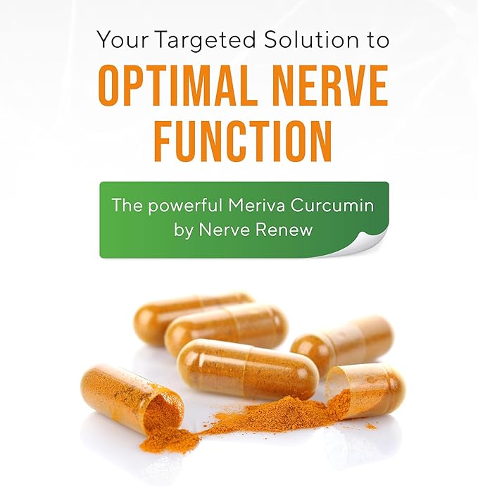 NERVE RENEW Meriva Curcumin with Black Pepper and Bioperine - Antioxidant Boost Nerve Support Supplement - 3 Pack
