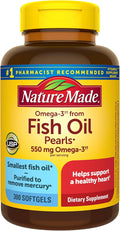 Nature Made Omega 3 Fish Oil Supplements, 550mg Per Serving, Fish Oil Omega 3 Supplements as Ethyl Esters for Healthy Heart Support, 300 Softgels, 100 Day Supply