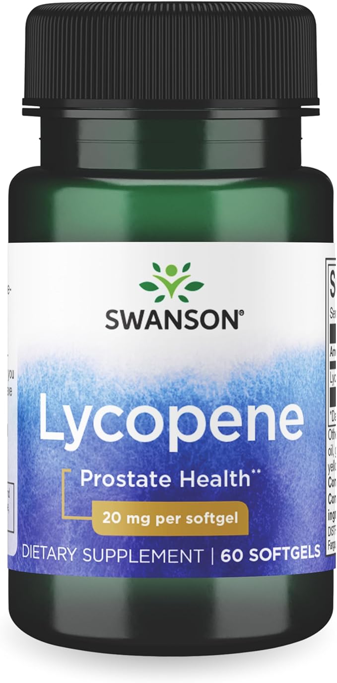 Swanson Lycopene Prostate and Heart Health Antioxidant Supplement for Men Over 40 Supporting Blood Pressure in Normal Range (60 Softgels)