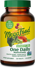 MegaFood Multivitamin for Women 55+ One Daily Womens Multivitamin with Vitamin D3, C, Zinc & Bioavailable Vitamin B12 & Folate - Healthy Aging, Brain & Bone Health, Vegetarian, 120 Tablets