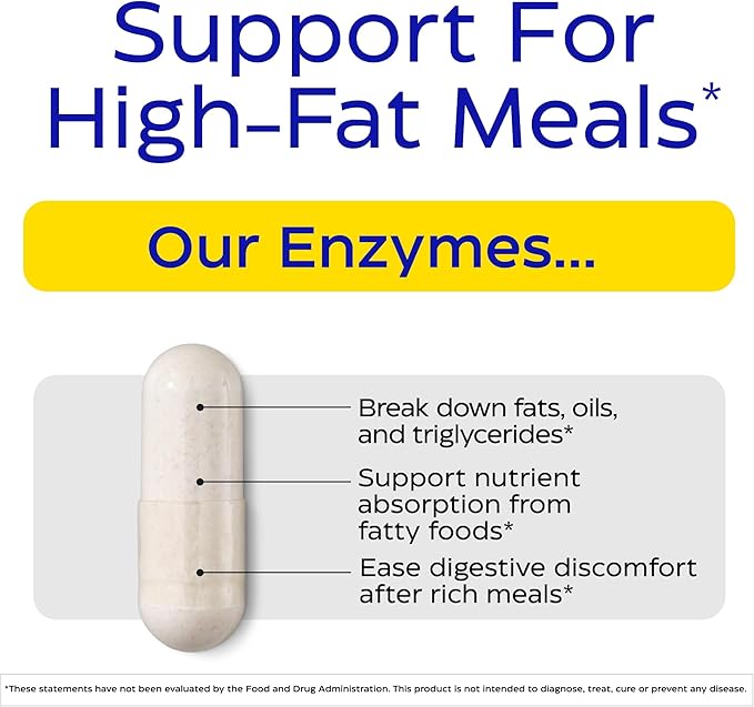 Enzymedica Lypo Gold, High Potency Lipase Digestive Enzymes for Fat Digestion, Supports Occasional Bloating Relief & Digestive Health, Keto-Friendly, Vegan, 120 Capsules