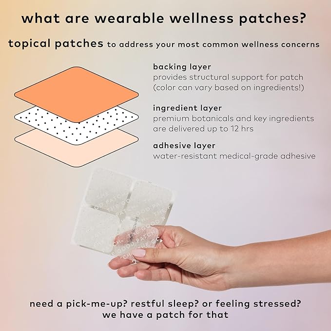 The Good Patch Slumber Sleep Patch Support, Melatonin Free, Sustained Release, Natural Patch with L-Theanine, Magnesium, Tart Cherry Extract, Plant Powered Wearable Wellness (16 Total Patches)