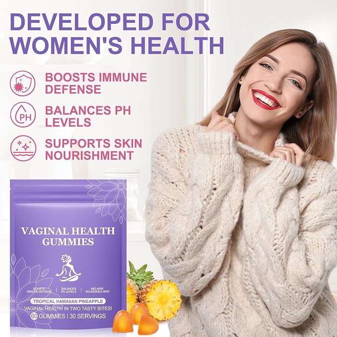 Premium Feminine Balance Gummies,Vital Vaginal Probiotics Source Feminine Gummies,Pineapple Flavor for Women ph,for Women of All Ages - Probiotics for Digestion, Gut Health, Immune Support