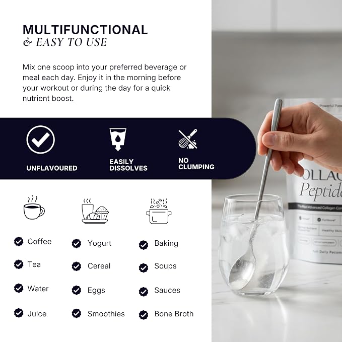 The Intelligent Health FORTIBONE®, FORTIGEL® & VERISOL®, Premium Bioactive Collagen Peptides Powder, Bone Support Functional Blend, Grass Fed Bovine Hydrolyzed Collagen, Unflavored, 30 Servings