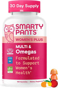 SmartyPants Women's Multivitamin Gummies, Omega 3 (DHA/EPA), Methylfolate, CoQ10, Vitamin D3, C, Vitamin B12, B6, A, K & Zinc, Inositol, Gluten Free, 120 Count (40 Day Supply)
