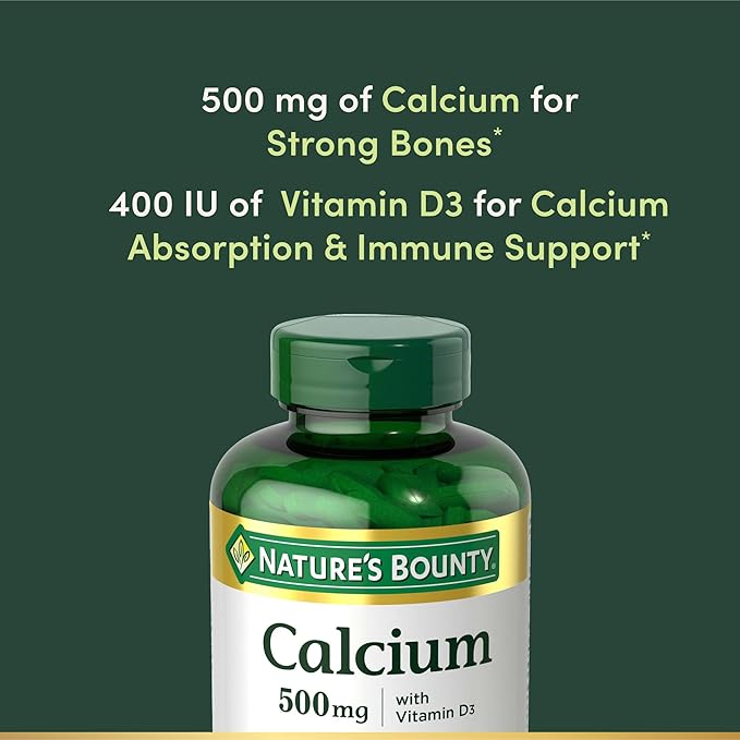 Nature’s Bounty Calcium Plus 400 IU Vitamin D3, Immune Support & Bone Health, 300 Tablets