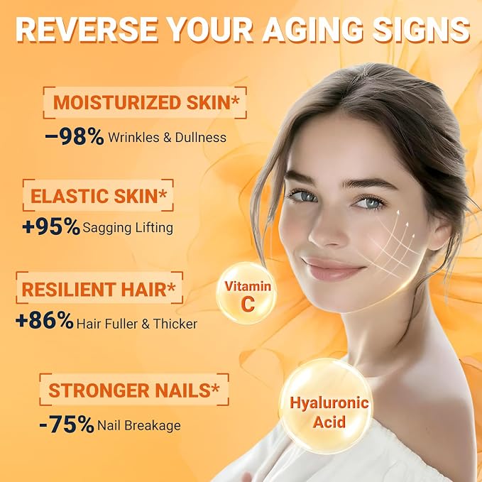 DRFOSTER Multi Collagen Peptides Powder for Women with MSM + CS & D3 - Type I, II, III, V, X Hydrolyzed Collagen with Vitamin C & Hyaluronic Acid for Skin Hair Nails & Joint, Non-GMO, 35 Servings