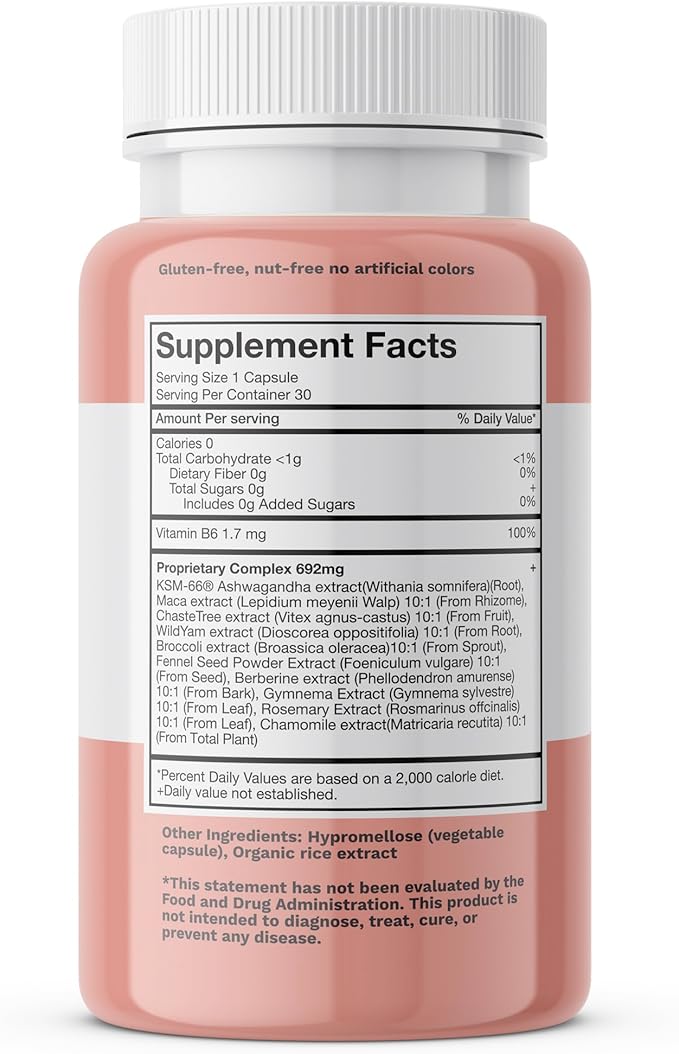 BioMiracle Menopause Balance - Advanced Hormone Support with KSM-66 Ashwagandha, Maca & Wild Yam - Supports Memory, Balance & Brain Health - Potent Antioxidants - 30 Capsules