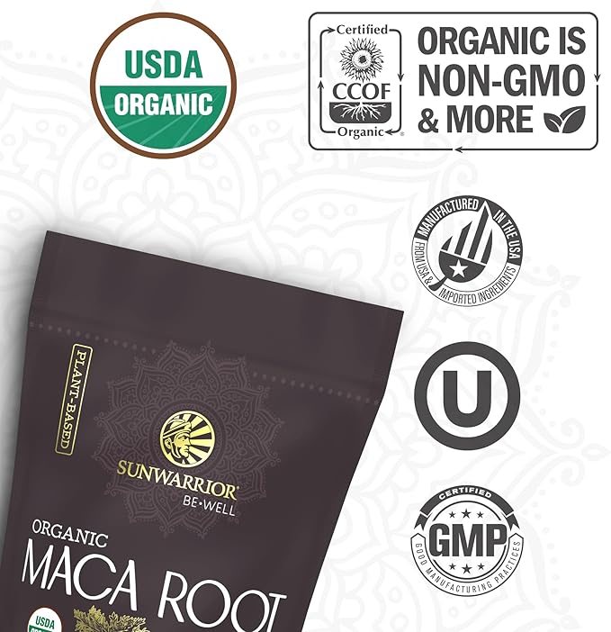 Organic Maca Root Powder Yellow – 8 grams of Adaptogenic Organic Superfood per Serving Supports Energy, Stamina, Mood & Balance – Peruvian Maca Powder for Vitality & Wellness Non-GMO Vegan 30 Servings