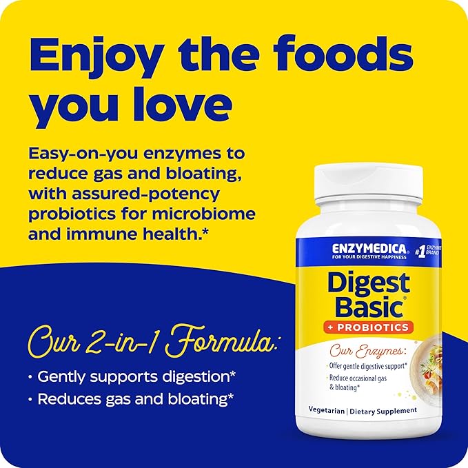 ENZYMEDICA Digest Basic + Probiotics Capsules, 30 Count