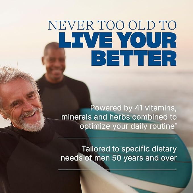 Swisse Daily Multivitamin for Men 50 and Over | 39 Vitamins, Antioxidants and Minerals + Adaptogens | Energy & Immune Support | Mens 50+ Multivitamins Supplement | 60 Tablets