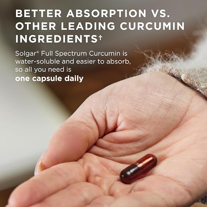 Solgar Full Spectrum Curcumin - 30 LiCaps - Superior Absorption - Brain, Joint & Immune Health - Non-GMO, Vegan, Gluten Free, Dairy Free - 30 Servings