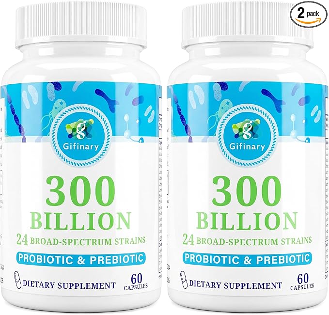 Probiotics for Women & Men - 300 Billion CFU, 24 Strains Probiotics + 15 Organic Herbs Prebiotics for Digestive, Gut Health, Immune, Constipation, Diarrhea & Whole-Body Health - 4 Months Supply