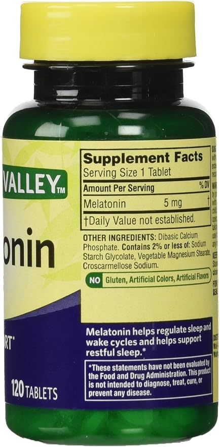Spring Valley Melatonin 5mg Twin Pack, 120 Count (Pack of 2)