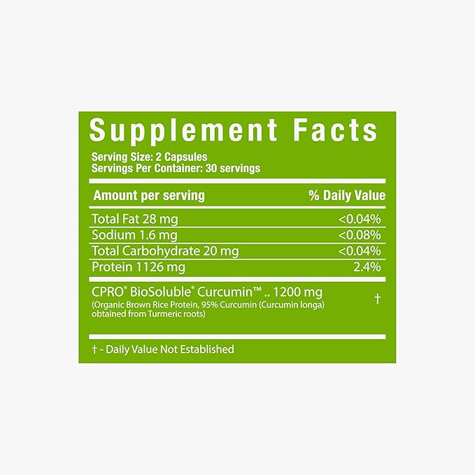 curcuminpro Complete Vegan | BioSoluble Brown Rice Protein & Organic Turmeric Curcumin Supplement | Plant-Based Formula for Daily Wellness | 60 Count