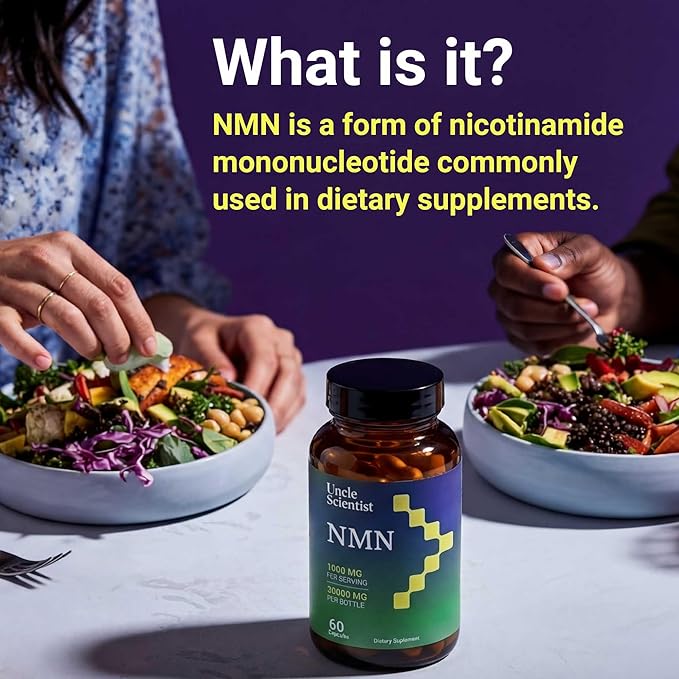 Nicotinamide Mononucleotide NMN 1000 mg - High Strength Formula - Adult Daily Supplement (60 Capsules, 30 Servings)