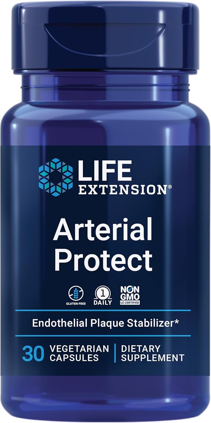 Life Extension Arterial Protect Blood Pressure Support with Gotu Kola & Pycnogenol Pine Bark Extracts Bundle with Super K Vitamin K1 K2 MK-7 MK-4 Vitamin C Bone & Arterial Health