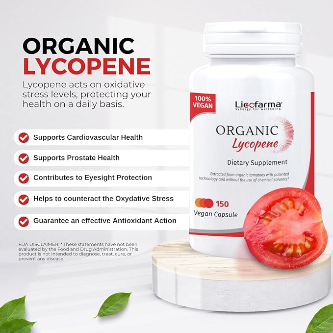 Organic Lycopene | Antioxidant Natural Supplement | with Organic Lycopene from Tomato | 150 Capsule Pack